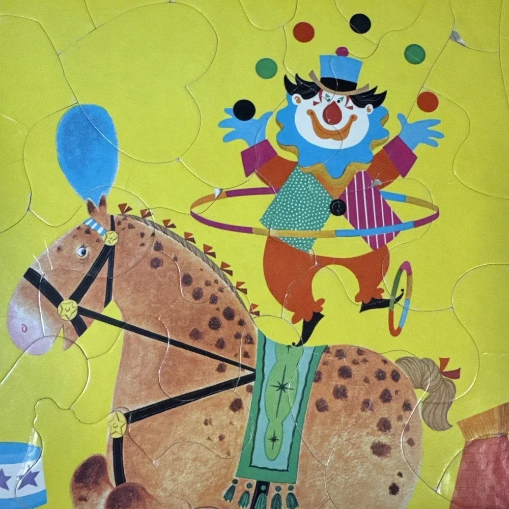 Puzzle Vintage 1964 Whitman Frame Tray Circus Pre-School No.4421 14.5